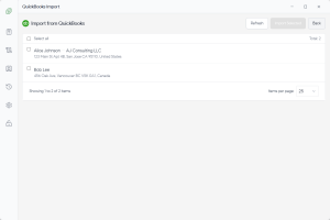 QuickBooks Import