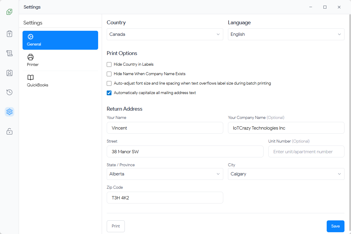 Configuraciones Generales